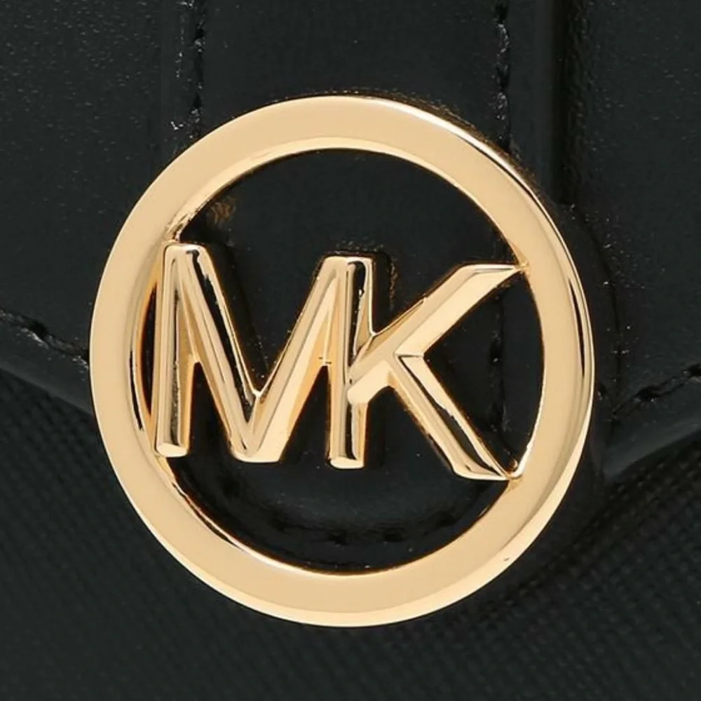MICHAEL KORS Carmen Medium Faux Leather Wallet BLACK COLOR
